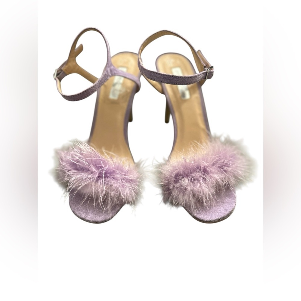 Primark, lilac feather heels, size 8 - Picture 2 of 11